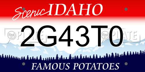2G43T0 Idaho License Plate