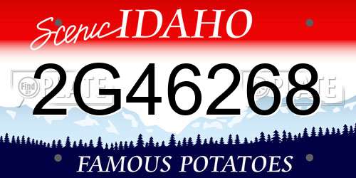 2G46268 Idaho License Plate
