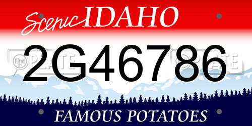 2G46786 Idaho License Plate
