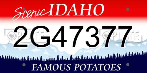 2G47377 Idaho License Plate