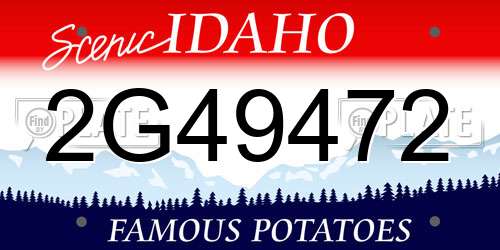 2G49472 Idaho License Plate