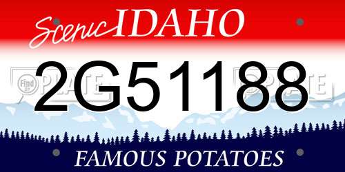 2G51188 Idaho License Plate
