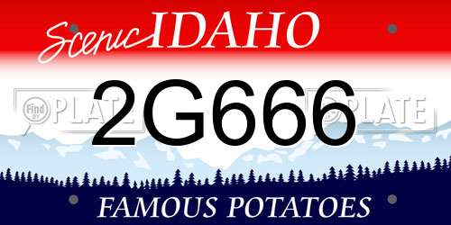 2G666 Idaho License Plate