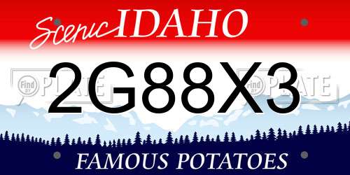 2G88X3 Idaho License Plate