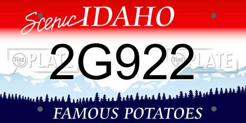 2G922 Idaho License Plate