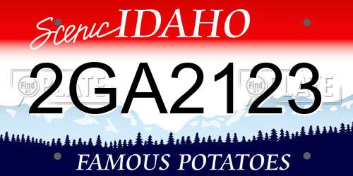 2GA2123 Idaho License Plate