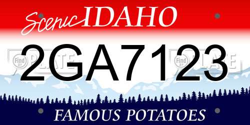 2GA7123 Idaho License Plate