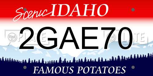 2GAE70 Idaho License Plate