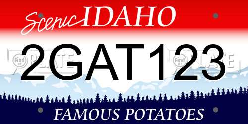 2GAT123 Idaho License Plate