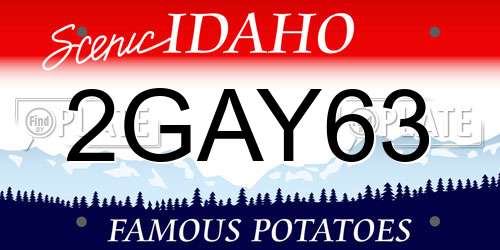 2GAY63 Idaho License Plate
