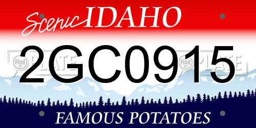 2GC0915 Idaho License Plate