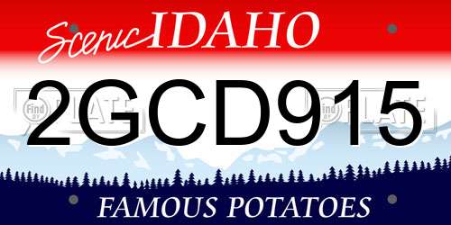 2GCD915 Idaho License Plate