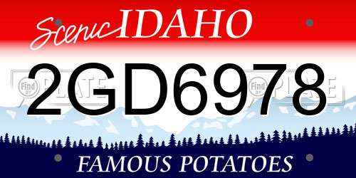 2GD6978 Idaho License Plate