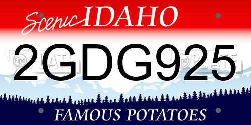 2GDG925 Idaho License Plate