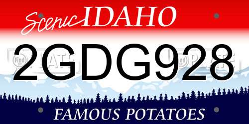2GDG928 Idaho License Plate