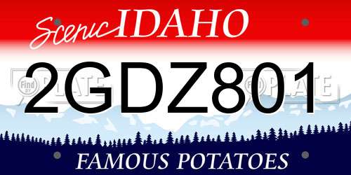2GDZ801 Idaho License Plate