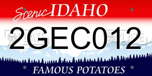 2GEC012 Idaho License Plate