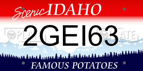 2GEI63 Idaho License Plate