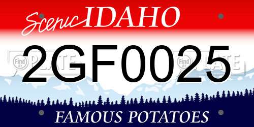 2GF0025 Idaho License Plate