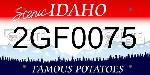 2GF0075 Idaho License Plate