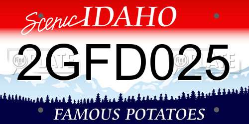 2GFD025 Idaho License Plate