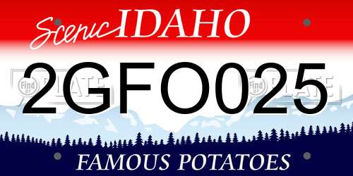 2GFO025 Idaho License Plate