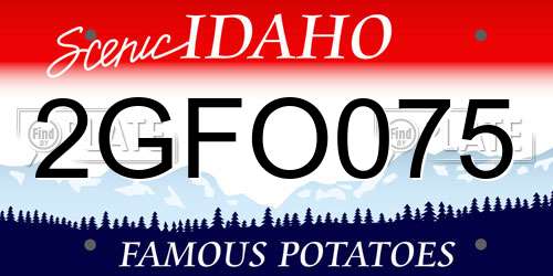 2GFO075 Idaho License Plate