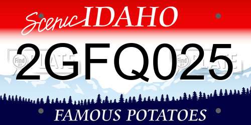 2GFQ025 Idaho License Plate