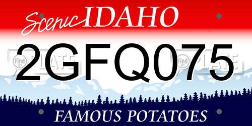 2GFQ075 Idaho License Plate
