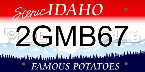 2GMB67 Idaho License Plate