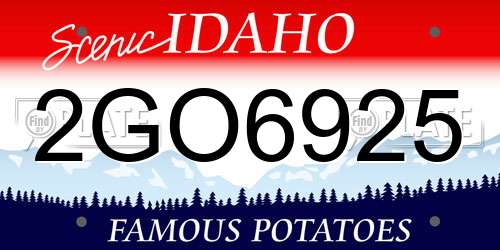 2GO6925 Idaho License Plate