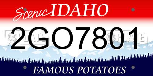 2GO7801 Idaho License Plate