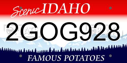 2GOG928 Idaho License Plate