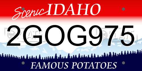 2GOG975 Idaho License Plate