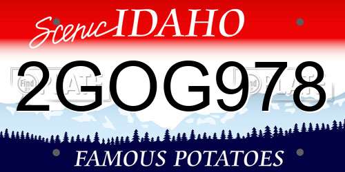 2GOG978 Idaho License Plate