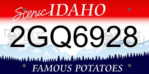 2GQ6928 Idaho License Plate