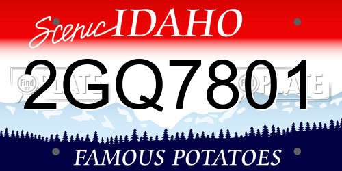 2GQ7801 Idaho License Plate