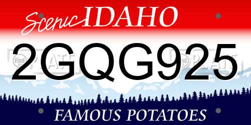 2GQG925 Idaho License Plate