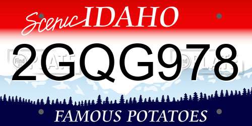 2GQG978 Idaho License Plate