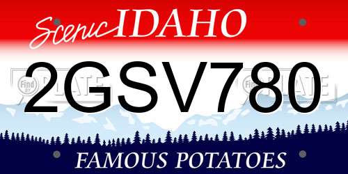 2GSV780 Idaho License Plate