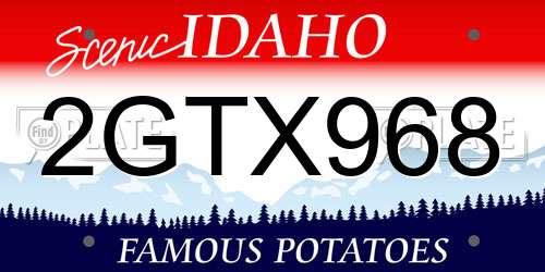 2GTX968 Idaho License Plate