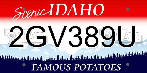 2GV389U Idaho License Plate