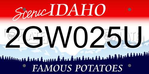 2GW025U Idaho License Plate