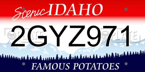 2GYZ971 Idaho License Plate