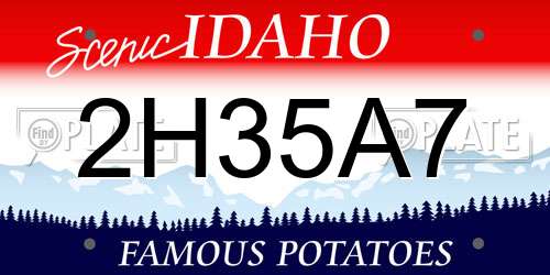 2H35A7 Idaho License Plate