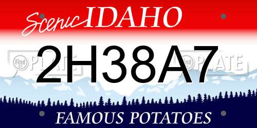 2H38A7 Idaho License Plate