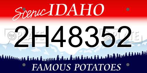 2H48352 Idaho License Plate