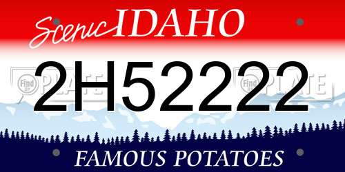2H52222 Idaho License Plate
