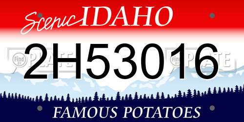 2H53016 Idaho License Plate