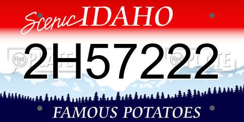 2H57222 Idaho License Plate